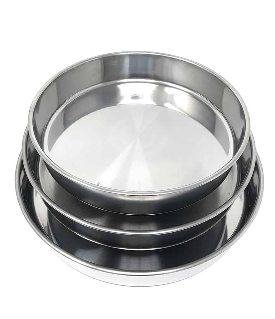 Concord Cookware 3-Piece Stainless Steel Cake Baking Pan